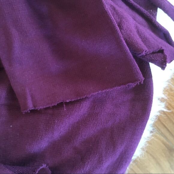 LA made Burgundy/ Plum Colored Duster Cardigan with Ruffles Size S - Picture 12 of 14